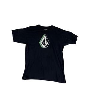 Volcom Men's Black Diamond Stone Logo T-Shirt Medium 100% Cotton